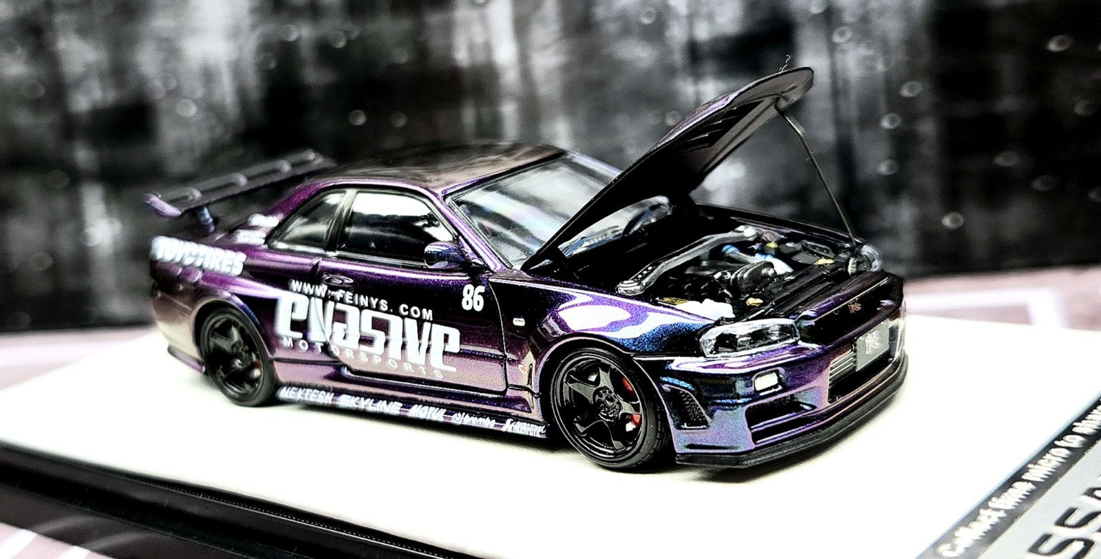 timemicroスカイライン GT-R R34 ミニカー 1/64 Time Micro 1:64 R34 Pink / Purple Diecast Model Car | eBay