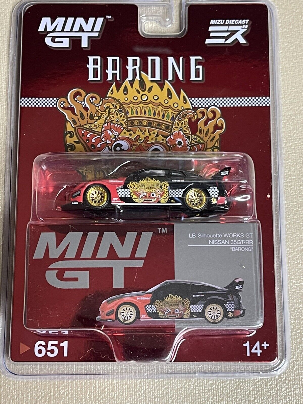 ミニカー MINI GT MIZU 651 NISSAN 35GT RR BARONG Mini GT Mizu Diecast LB Silhouette Works GT Nissan GT35-RR