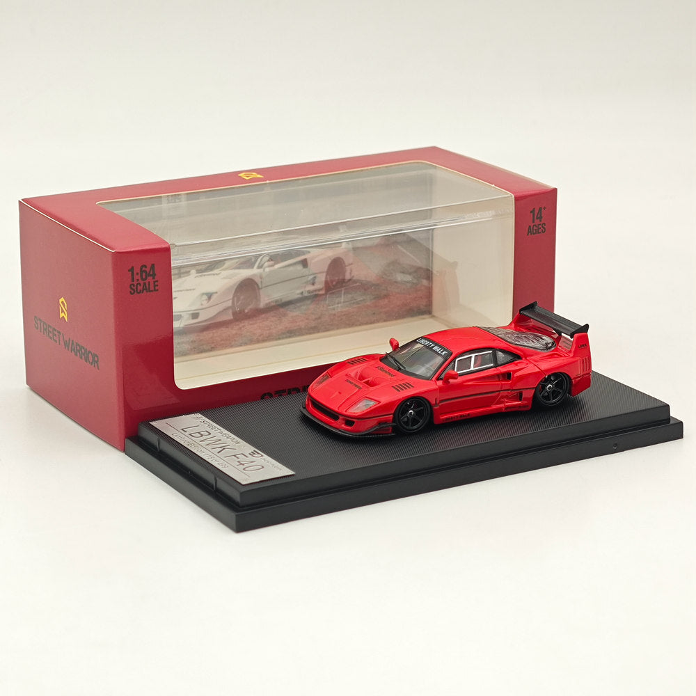 ■1/64【LBWK F40 STREET　WARRIOR】RED➕WHITE STREET WARRIOR SW 1/64 LBWK F40 Red Diecast Models Car