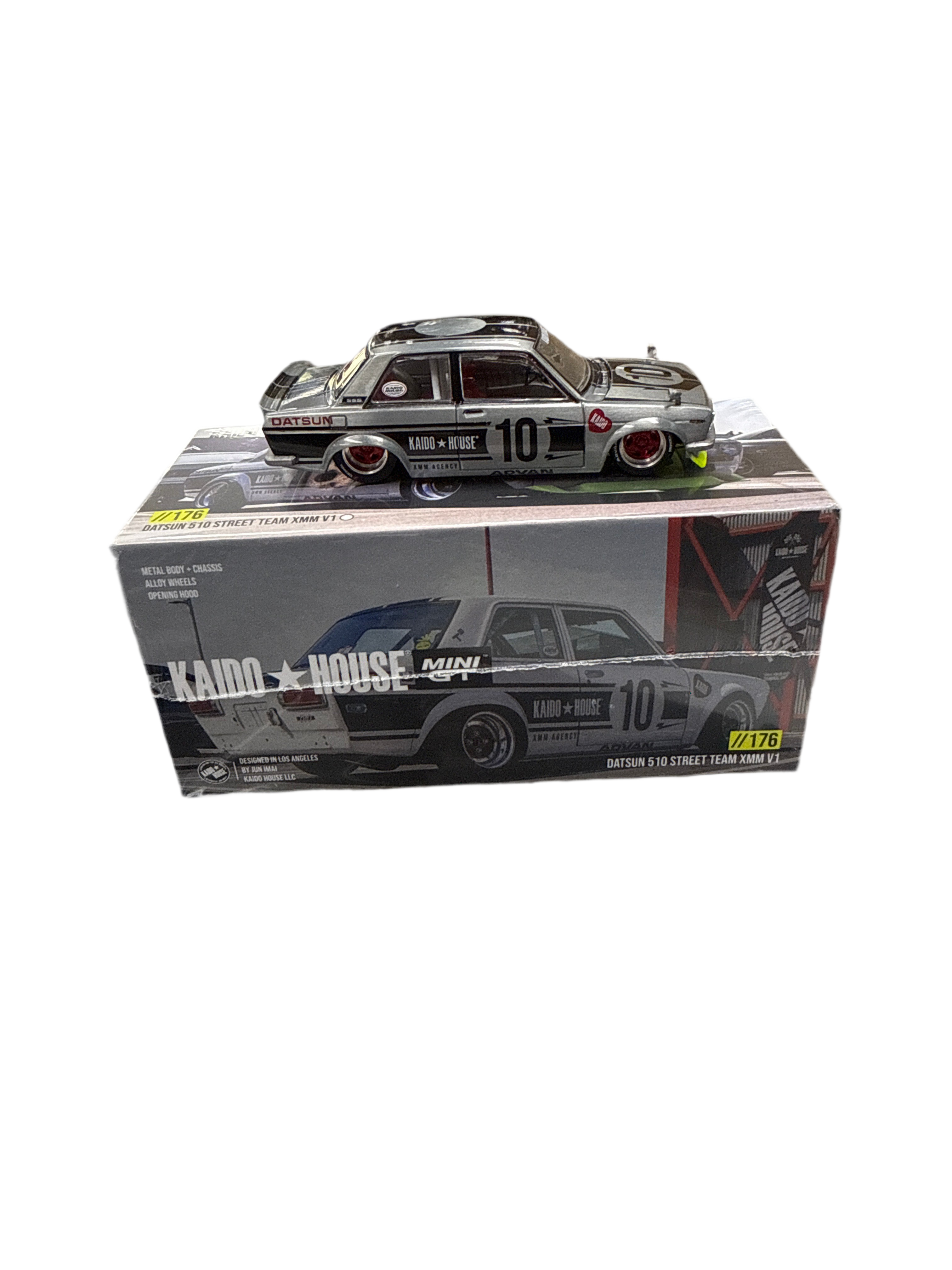 Mini GT x Kaido House Collab Datsun 510 Street Team XMM V1 White