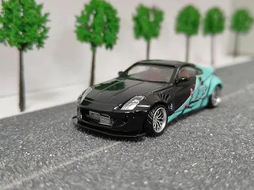 TIME MICRO NISSAN 350Z FAIRLADY Z ROCKET BUNNY BLACK TEAL 1/64
