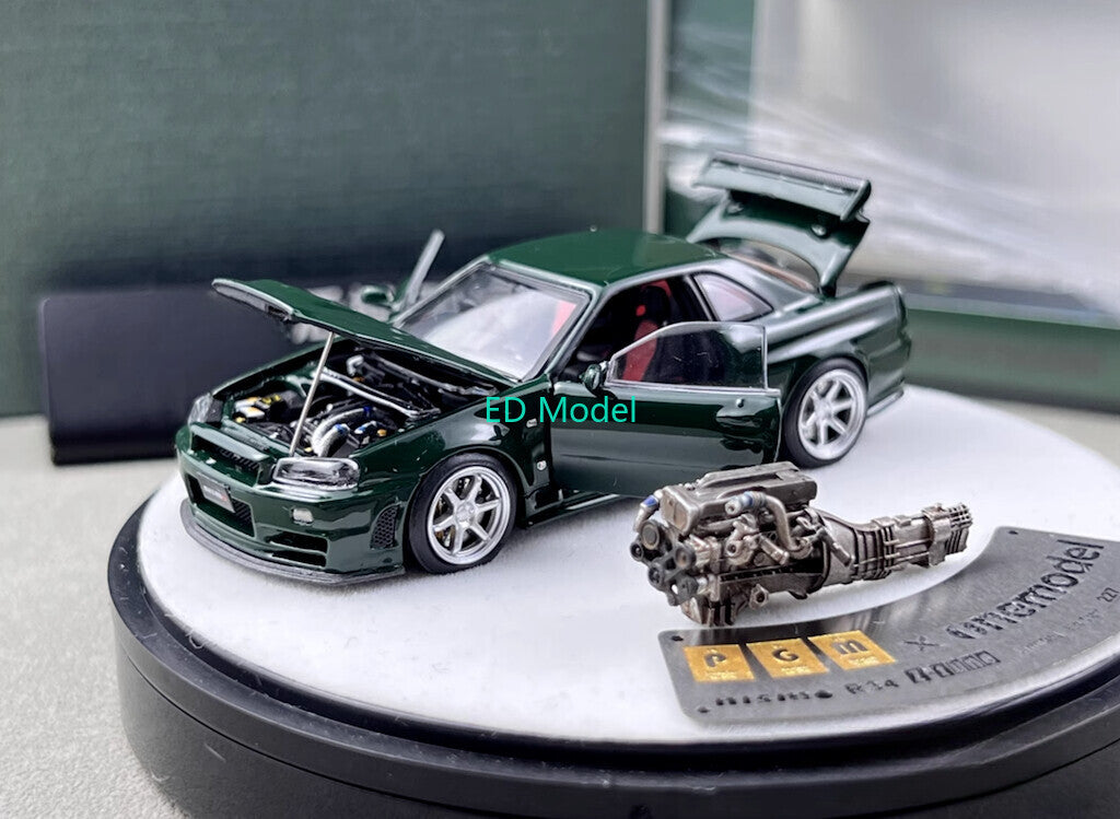 1/64 PGM Nissan 日産 GTR R34 Z Tune 緑　全開閉 1/64 PGM Nissan GT-R GTR R34 Z-Tune Diecast Car Model – Speedzone