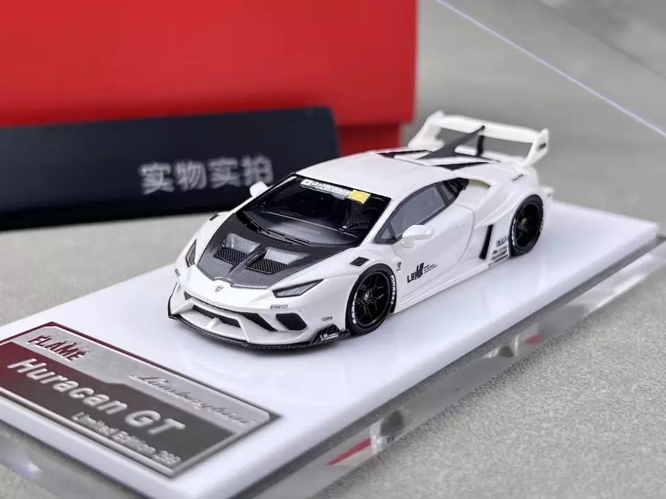 Flame White Huracan GT LP610 LBWK Racing Sport Model Diecast Resin
