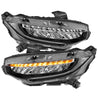ANZO 16-17 Honda Civic Projector Headlights Plank Style Black w/Amber/Sequential Turn Signal ANZO
