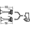 Hella Twin Trumpet Horn Kit 12V 240W 795-800Hz 118dB Hella