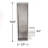 ATP 12in Tall x 3.5in Thick, 3in Outlet Bottom Right Aluminum End Tank (One End Tank) ATP