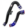 HPS Black Intercooler Charge Pipe Hot and Cold Side with blue hoses 17-102WB HPS Performance