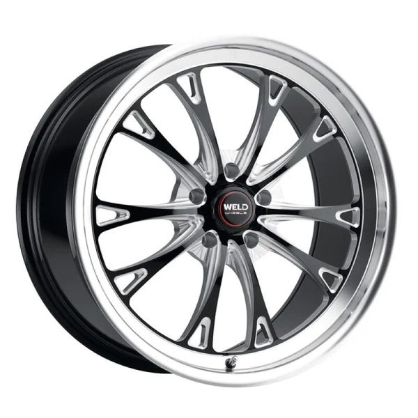 Weld 17x10 / 5x114.3 / ET +49 Belmont Drag S157 Wheel - Gloss Black W/ Milled Spokes
