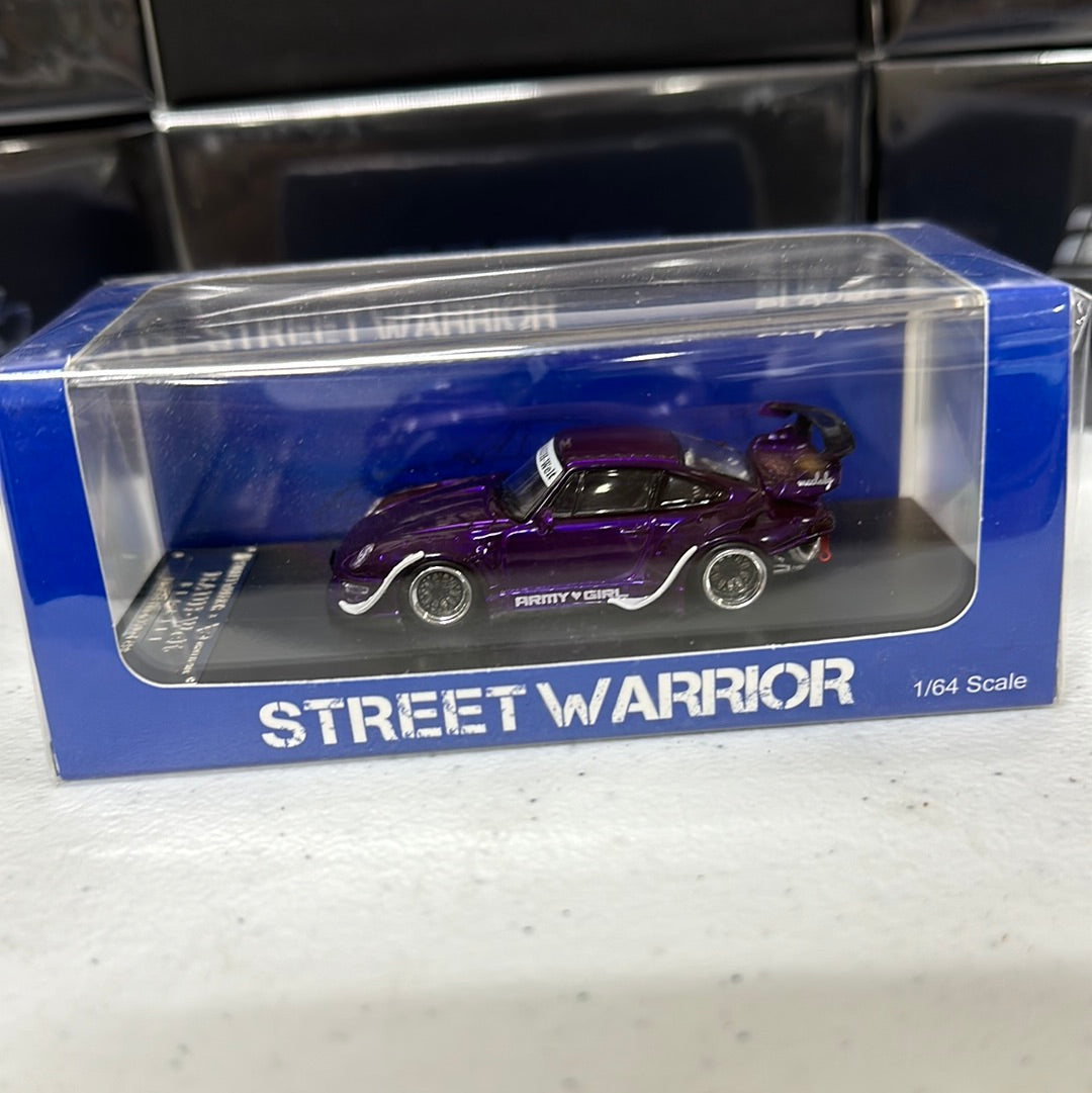 Street Weapon Porsche RWB 993 PURPLE ARMY GIRL 1:64