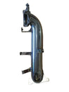 Chrome exhaust pipe on a wooden floor