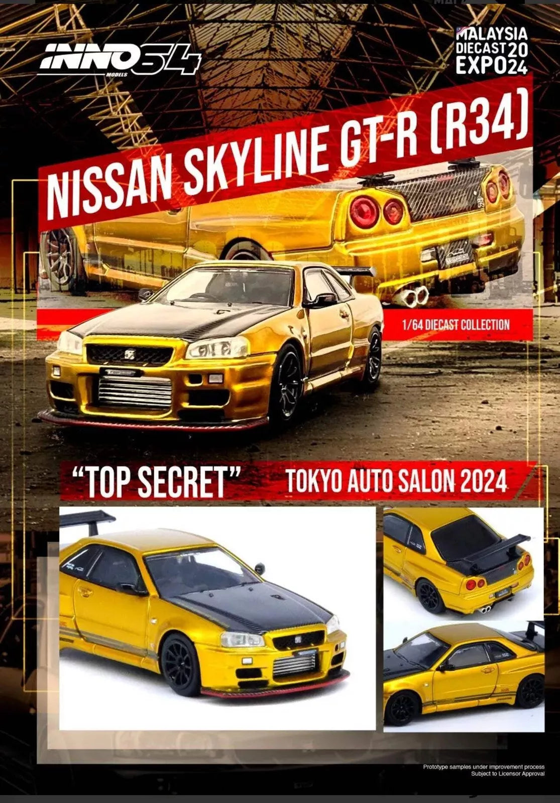 Inno64 Nissan Skyline GT-R R34 Top Secret Malaysia Diecast Inno64 Nissan Skyline GT-R R34 Top Secret Malaysia Diecast