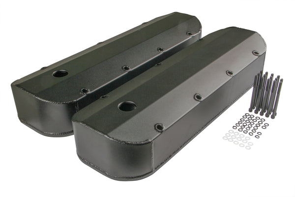 Mr. Gasket Fabricated Aluminum Valve Covers - Black Finish