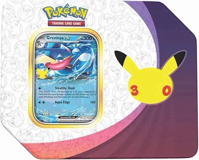 Pokémon TCG 30th Celebration Greninja ex Tin – 5 Booster Packs