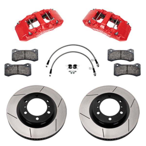 Wilwood 24-25 Toyota Tacoma Front Aero6-DM Big Brake Kit 13.38 In Rotor/w Lines - Red