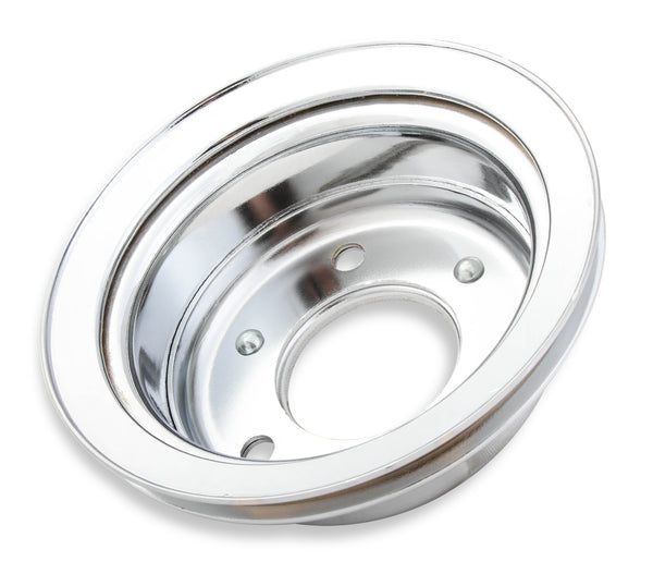 Mr. Gasket Chrome Crankshaft Pulley - Single Groove