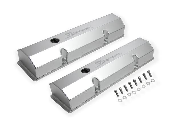 Sniper Valve Cover - Fabricated Aluminum - SBC - Perim Bolt - Flat - Anodized