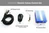 Electric Valves Control Set with power cord, remote control, and control box on a white background.