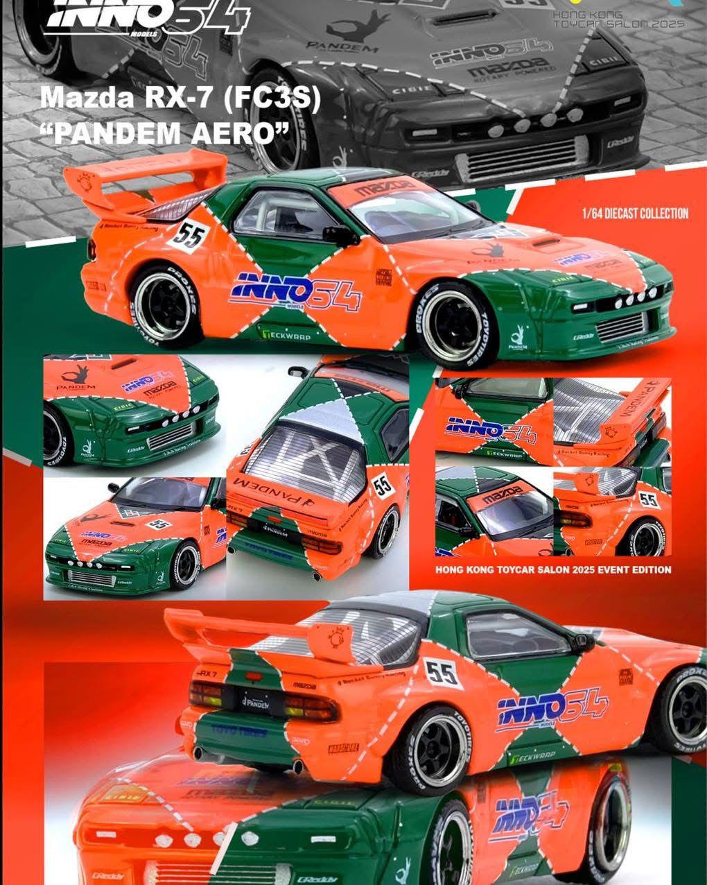 INNO64 Hong Kong Toycar Salon 2025 Exclusive Pandem Mazda RX7 FC3S