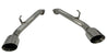 Pair of chrome car exhaust pipes on a white background