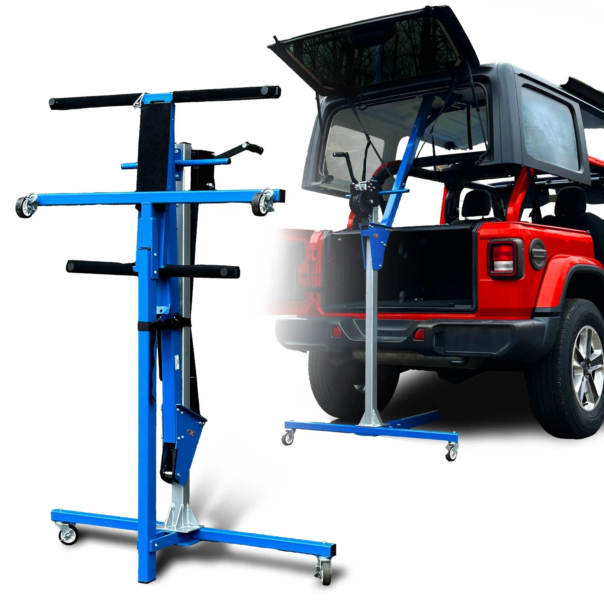 Hard Top Remover Lift for Wranglers: 1997 and up (TJ, JK, JKU, JL & JLU), 2- & 4-Dr, Lifted Wranglers & 4 Door Ford Bronco’s