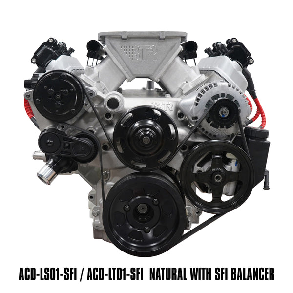 BTR HYPERDRIVE FRONT ACCESSORY DRIVE KIT - LS - NATURAL - SFI BALANCER - ACD-LS01-SFI