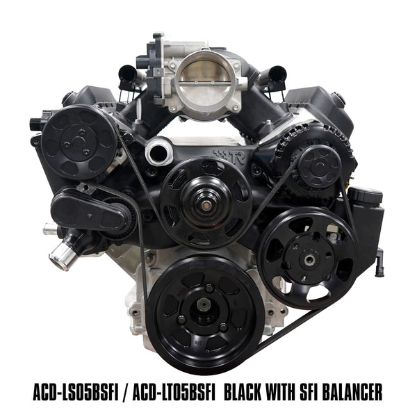 BTR HYPERDRIVE FRONT ACCESSORY DRIVE KIT - LT - BLACK - SFI BALANCER - DRESS KIT - ACD-LT05B-SFI