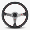 The Classic | Black Leather | Graphite Spoke | Red Stitch - JackSpania Racing