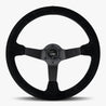 The Classic | Black Alcantara Suede | Black Spoke | Black Stitch - JackSpania Racing