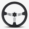 The Classic | Black Leather | Silver Spoke | Bavarian Stitch - JackSpania Racing