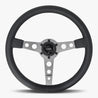 The Daytona | Black Leather | Graphite Spoke | Black Stitch - JackSpania Racing