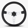 The Daytona | Black Leather | Silver Spoke | White Stitch - JackSpania Racing