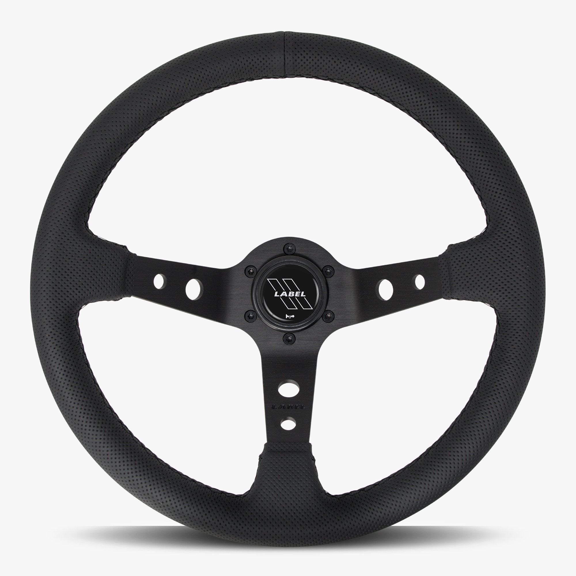 The Daytona | Black Perforated Leather | Black Spoke | Black Stitch ...
