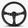 The Daytona | Black Perforated Leather | Black Spoke | White Stitch - JackSpania Racing