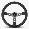 The Daytona | Black Perforated Leather | Graphite Spoke | Black Stitch - JackSpania Racing