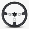 The Daytona | Black Leather | Silver Spoke | Bavarian Stitch - JackSpania Racing