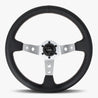 The Daytona | Black Leather | Silver Spoke | White Stitch - JackSpania Racing