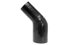 HPS 3-1/4 - 3-1/2 inch 3.25 3.5 Black Silicone 45 Degree Elbow Reducer Coupler Hose High Temp Reinforced 83mm 89mm HTSER45-325-350-BLK
