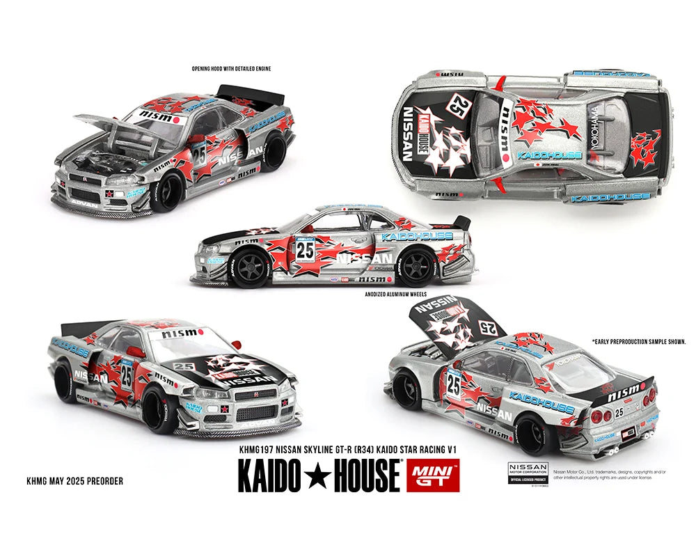 Kaido House x Mini GT Nissan Skyline GT-R R34 Kaido Star Racing V1