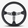 The Le Mans | Black Leather | Graphite Spoke | Bavarian Stitch - JackSpania Racing