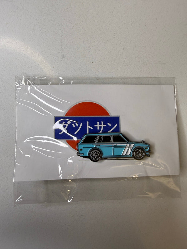 Japanese Classic Light Blue Datsun Wagon Pin | Leen Customs