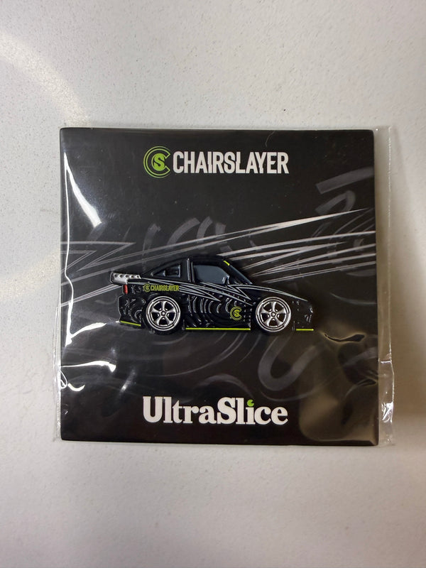 Chairslayer UltraSlice Black Drift Car Enamel Pin | Leen Customs