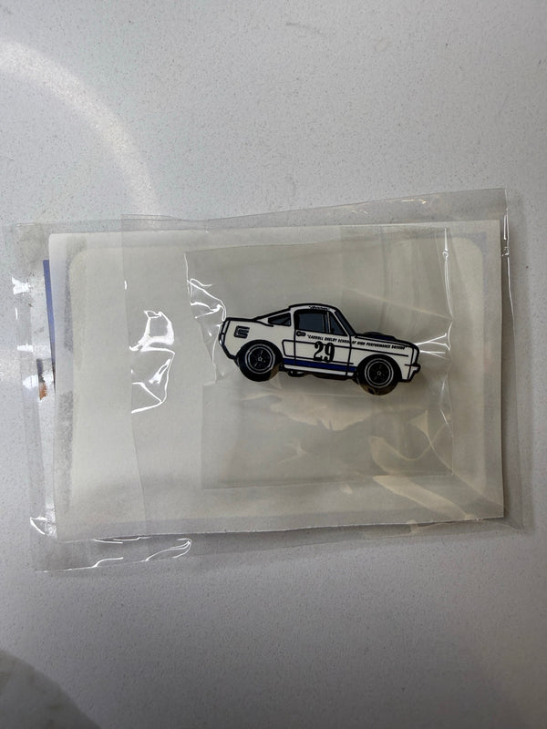 Carroll Shelby School #29 White Race Car Enamel Pin | Leen Customs