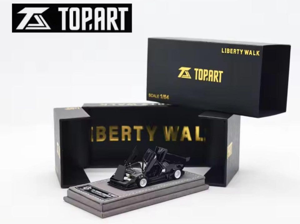 BN Topart 1:64 Black LBWK Countach Model Diecast Metal Car Limited