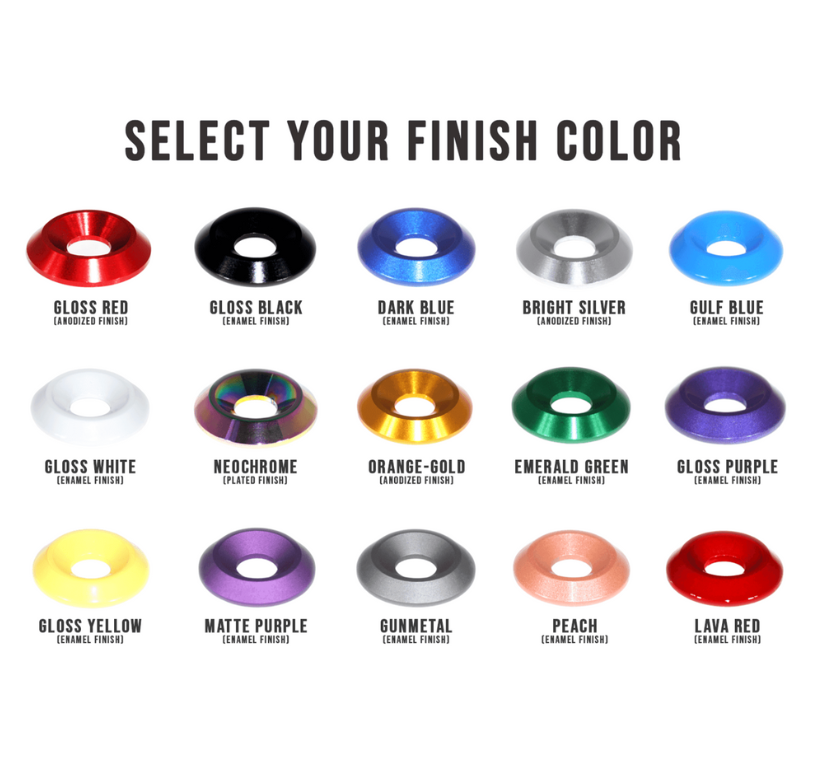 ZSPEC M5 Billet Fender-Finish Dress Up Washers for M5 FHSC Fasteners, 10-Pack