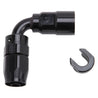 Russell Performance 5/16in SAE Quick Disc Female to -6 Hose Black 90 Degree Hose End Russell