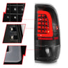 ANZO 1997-2003 Ford F-150 LED Tail Lights w/ Light Bar Black Housing Clear Lens ANZO