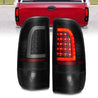 ANZO 1997-2003 Ford F-150 LED Tail Lights w/ Light Bar Black Housing Smoke Lens ANZO