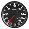 Autometer Spek-Pro Gauge Voltmeter 2 1/16in 16V Stepper Motor W/Peak & Warn Blk/Blk AutoMeter