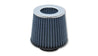 Vibrant Open Funnel Perf Air Filter (5in Cone O.D. x 5in Tall x 2.5in inlet I.D.) Chrome Filter Cap Vibrant