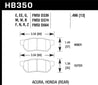 Hawk 90-01 Acura Integra GS/GSR / 93-97 Honda Civic Del Sol Black Race Rear Brake Pads Hawk Performance